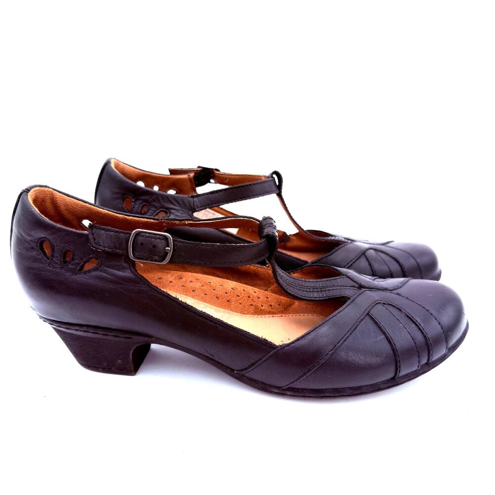 Cobb Hill Women's Black Angelina Leather Mary Jane Shoes Size 8.5